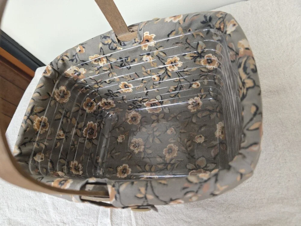 Vintage Longaberger 1990 Gathering Basket Stationary Handle 8